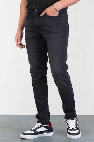 HLT Jeans Erkek Antrasit Taşlamalı Slim Fit Likralı Jean Kot Pantolon Abel Gri