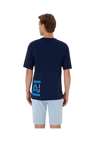 Erkek Comfort Fit Bisiklet Yaka Tişört Lacivert