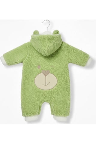 Balbeybi Wellsoft Peluş Bebek Tulum, Kışlık Kapüşonlu,kız/erkek Yeşil