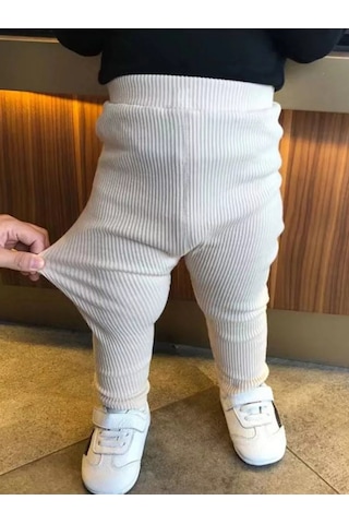 Kiraboom Çocuklar İçin Çizgili Tayt Pantolonlar. 222320749 Bej