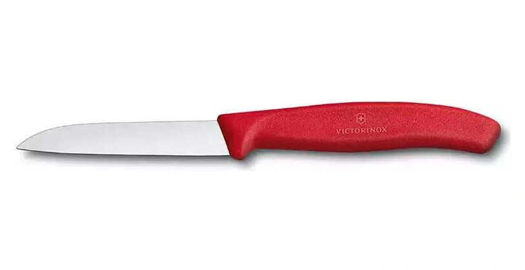Victorinox Kırmızı Domates Soyacağı - 11 Cm Tırtıklı Domates Sebze Bıçağı - 8 Cm Düz Bıçak 3lü Set Kırmızı
