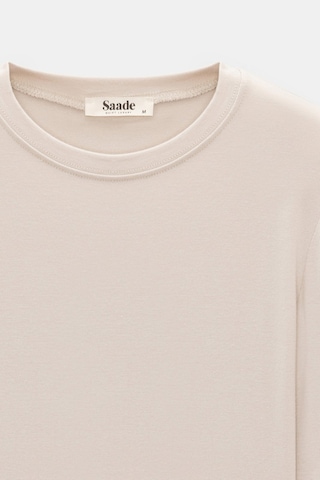 Saade Sââde Kadın Bisiklet Yaka Parmak Geçmeli Uzun Kollu Body/bluz Bej