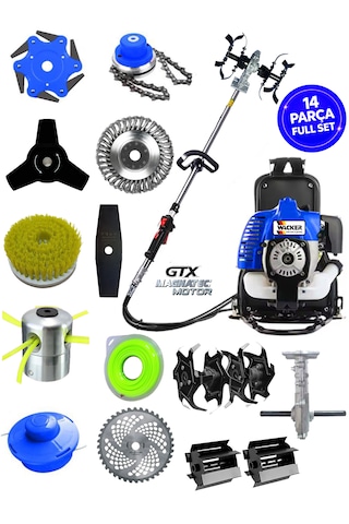 Prowackers German Vrx-714 Pro Sırt Tırpan+ Akrobat Çapalama + Toprak Eşeleme 14 Parça Full Setli