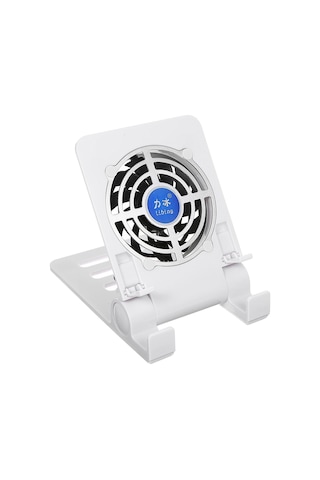 Moveevo Beyaz Cep Telefonu Ve Tablet Soğutucu Ayak, Ayarlanabilir Fanlı Stant, Düşük Gürültü, Geniş Uyumluluk