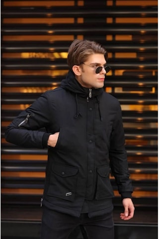 Alaska The Last Frontier Alaska Slim Fit Soğuğa Ve Suya Dayanıklı Oxford Kumaş Kapüşonlu Kısa Parka Kaban --siyah-- Siyah