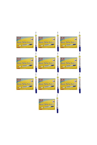 3A Beyaz Tahta Kalemi Yuvarlak Uçlu 120 Adet Mavi