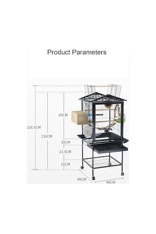Cocodypet A081 Papağan Kafesi Ayaklı 46x46x125