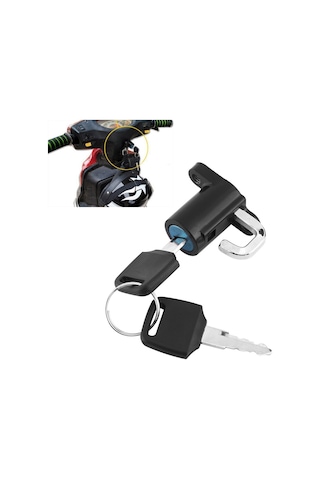 Yaozixa Motosiklet Kask Kilit Alüminyum Alyaş, 2 Anahtar İle Güvenli Takma, Motosiklet/skuter Uyumlu, Kolay Kurulum Siyah