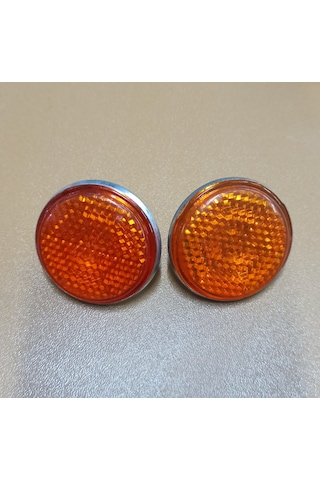 Yuvarlak Sarı Renk Reflektör Saç Bağlantılı 6mm Vidalı 2 Adet