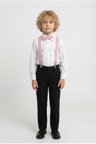 Mnk Baby & Kids Beyaz Gömlekli Erkek Çocuk Takım M00787 Pembe