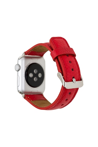 Bouletta Apple Uyumlu  Watch 42-44-45 MM Deri Kordon Kırmızı