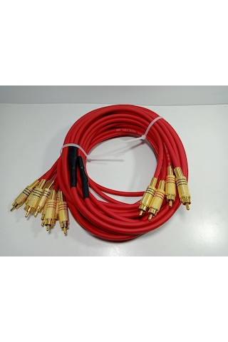 Amfi Rca Kablosu El Yapımı 4 Giriş 8 Çıkış Bakır Kablo- 5 Metre
