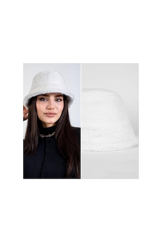 Kokoshum Tavşan Tüyü Bucket Şapka Siyah Siyah