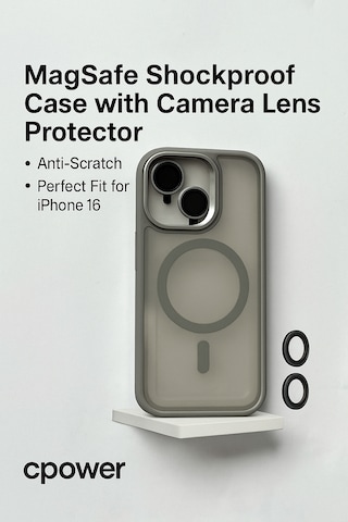 İphone 16 Kılıfı, Kaliteli Kamera Lens Koruyucu Dahil, Magsafe Uyumlu Darbe Dayanaklı, 3 Renk Gri