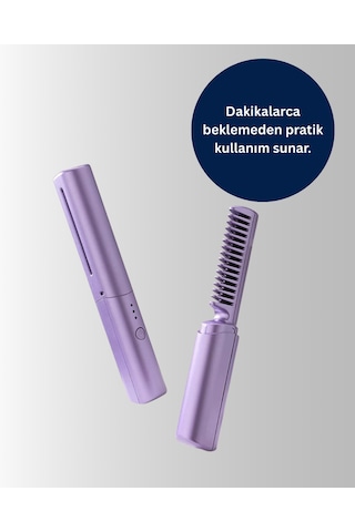 Kablosuz Usb Şarjlı Saç Düzleştirici Tarak Seyahat Boy