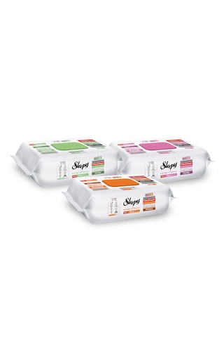 Sleepy Meyve Serisi Yüzey Temizlik Havlusu Mendili Portakal+ananas+pomelo 3x100 300 Yaprak Beyaz