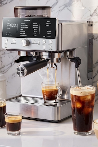 Homend Latteprimo Barista Tipi Çekirdek Öğütücülü Espresso Makinesi, 20 Sıcak ve Soğuk İçecek