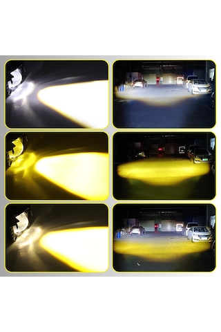 Motosiklet Scooter Led Sis Farı Set Delici Işık Beyaz Sarı Metal Kasa 2 Adet 2 Adet