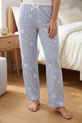 Mataş Kadın Büyük Beden Sandy Kumaş Pijama Altı Battal Boy Rahat Kesim Mavi