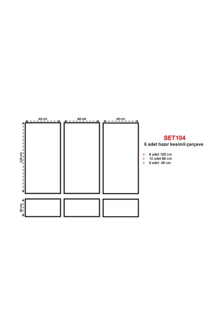 Boyanabilir 6 Adet Hazır Çerçeve 2,5 Cm Set104 Mastik Hediyeli