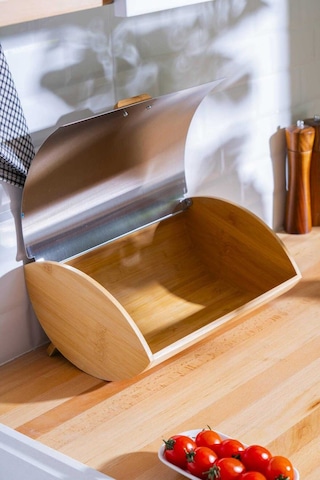 Acar Sirius Bambu Ekmek Saklama Kutusu - 35,5 25 16,5 Cm Ahşap