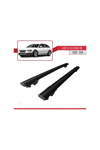 Audi A4 B8 Allroad 2009-2016 Arası İle Uyumlu Hook Model Anahtar Kilitli Ara Atkı Tavan Barı Siyah