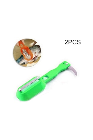 Cbtx 2 Pcs Mutfak Temel Balık Kazıyıcı Balık Pulu Planya Bıçağı Kapaklı Yeşil
