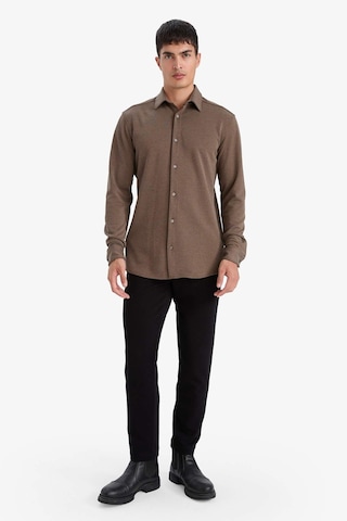 Defacto Modern Fit Polo Yaka Pike Uzun Kollu Gömlek F0330ax25aubn595 Kahve-bn595