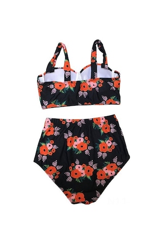 Geeroyoo Kadınlar İçin Floral Desenli High Waist Bikini Seti - Push Up & Dolgulu Spagetti Askılı Deniz Giysisi Diğer