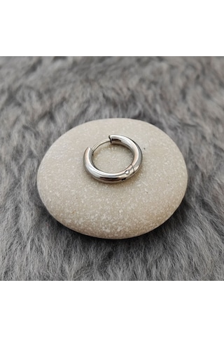 Chavin Çelik Gri 10 Mm Küçük Unisex Halka Küpe Et96by