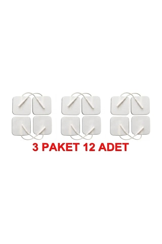 Geçmeli Soketli Tens Pedi Elektrod 5X5 3 Paket 12 Adet Geçmeli Soketli Tens Pedi Elektrod 5X5 3 Paket 12 Adet