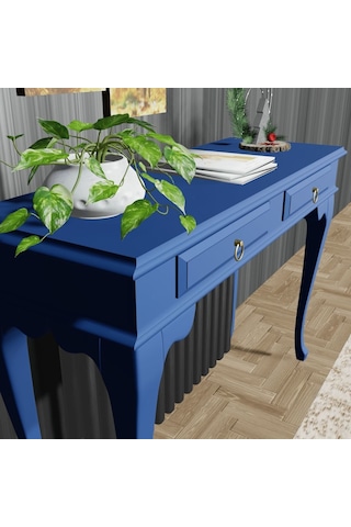Roys Ahşap 120 Cm Mavi Çekmeceli Petek Üstü Yüksek  Dresuar Ahşap