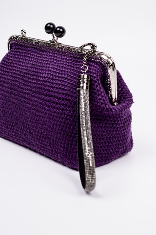 Fabric Craft Bag Portföy Çanta Bilek Askılı Merserize İplik Mor Mor
