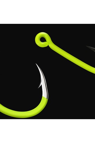 Yuntech01 50 Adet Fosforlu Orak İğne, Yüksek Karbon Çelik, Sarı Renk, 8 Boyut, Balıkçılık Enstrümanı