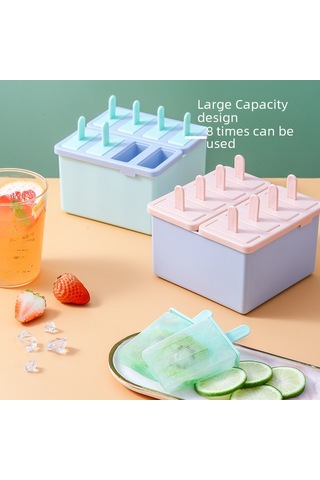 Reedark Yeni Stil Dikey 8'li Yiyecek Grubu Pp Buzlu Tatlı Kalıbı - Evde Dondurma Ve Buz Sticki Hazırlama Nane Yeşili Diğer