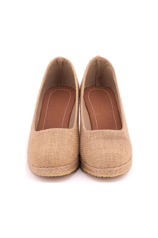 Star Tombis Hasır Hasır Keten Espadril Dolgu Topuk Dolgu1001-2923 Koyu Bej