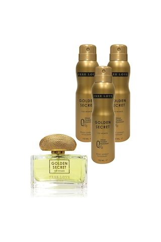 Free Love Golden Secret EDP Kadın Parfüm 100 ML + Deodorant 3 x 150 ML