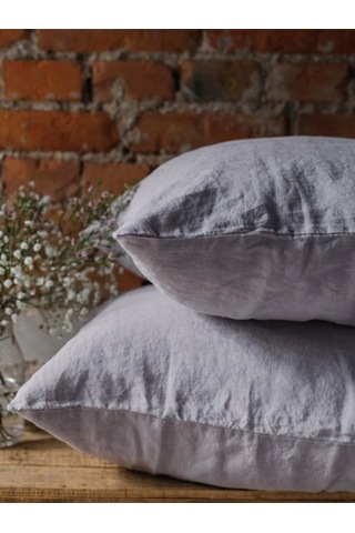 Açık Gri Yastık Kılıfı 2'li Set 50x70 Cm Açık Gri