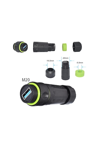 Dişi - Dişi Ip68 Su Geçirmez 3.0 Usb-a Konnektör