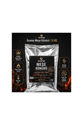 Ecamp 100% Doğal Tek Kibritle Tutuşan Meşe Kömürü 1.5 Kg X 6 Adet Çoklu Paket