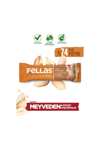 Yer Fıstıklı Kuruyemiş Bar 30g x12 Adet