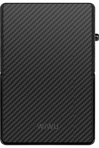 Wiwu Mw-007 Warriors Pop-up Buton Tasarımlı Magnetik Aramid Fiber Metal Standlı Kartlık Siyah