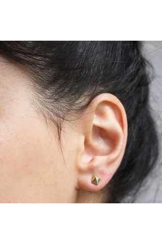 Kadın Mini Piramit Küpe Gold