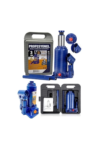 Pro Seri Çelik Şase 3 Ton Hidrolik Araba Karavan Oto Şişe Kriko