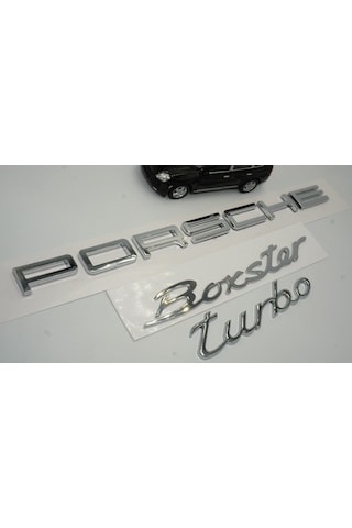 Porsche Boxster Turbo Bagaj 3M 3D ABS Yazı Logo Amblem Seti Gri