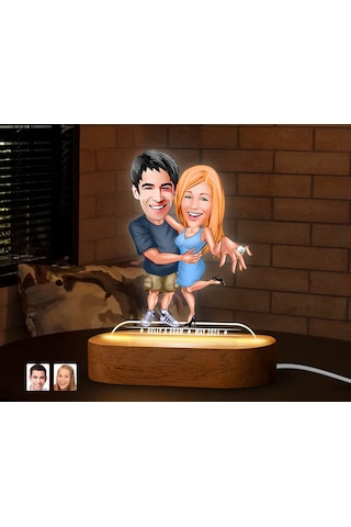 Bk Gift Kişiye Özel Sevgili Karikatürlü Dekoratif 3d Biblo Led Işıklı Gece Lambası-13, Düğün Hediyesi, Yıl Dönümü Hediyesi Kobitmeyen138288 Bk Gift