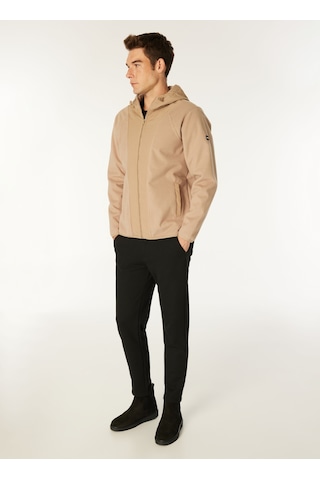Jeep Bej Erkek Kapüşon Relaxed Düz Polar Sweatshırt C4wm-swt4268