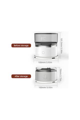 Wezone 200ml Mini Kahve Makinesi, 88-92 C Hassas Sıcaklık Ayarlı, 304 Çelik Filtre, Taşınabilir Drip Kahve Hazırlayıcı, Beyaz Pil Dahil Değil Beyaz