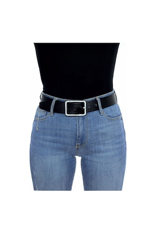 Livize Hakiki Deri Kadın Kemeri 4 Cm Siyah