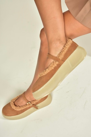 Fox Shoes V811269502 Taba Süet İçi Kürklü Günlük Kadın Ayakkabı Taba